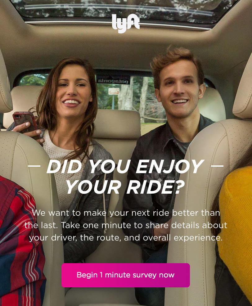 Email Marketing - Lyft Survey Email