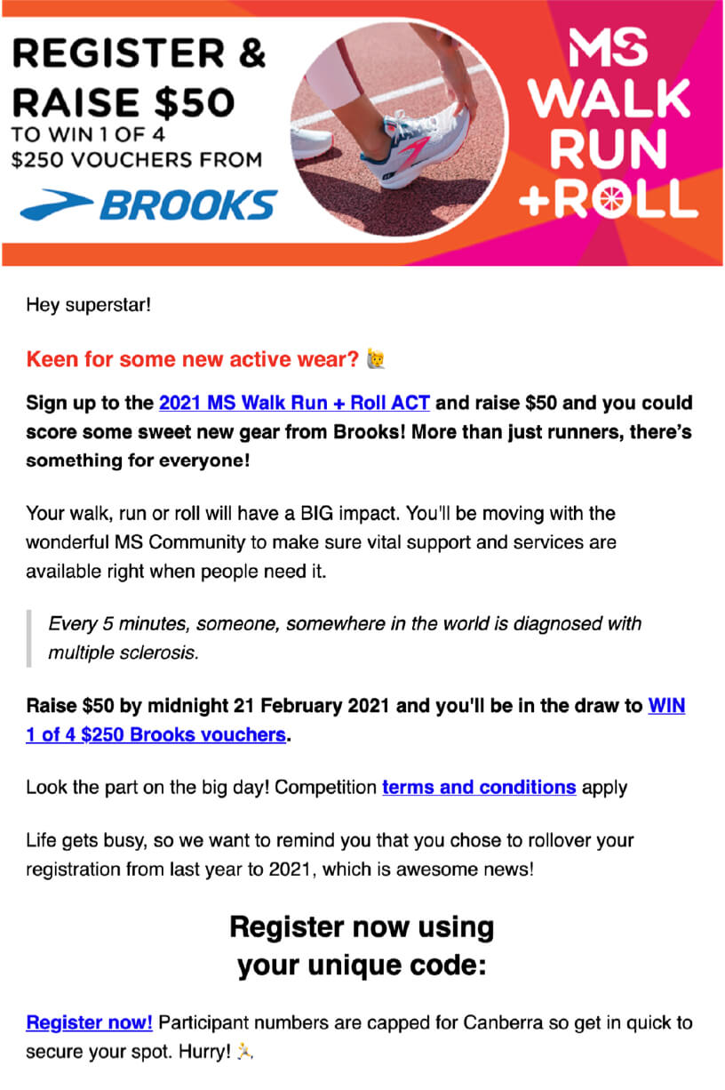 Nonprofit Email Marketing - Multiple Sclerosis Limited