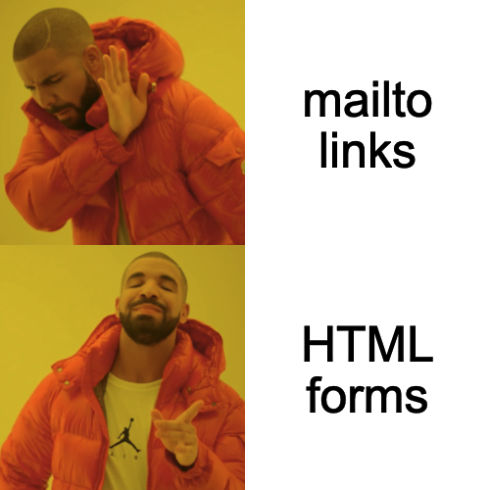 Drake admonishing mailto links in favor of HTML forms