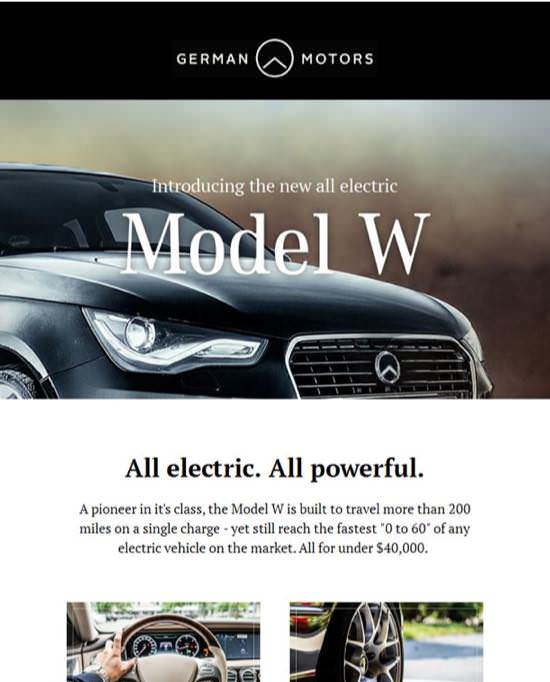 German Motors Announcements Email Template