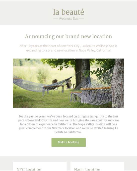 La Beaute Announcements Email Template