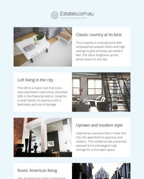 Estates.com.au Newsletters Email Template