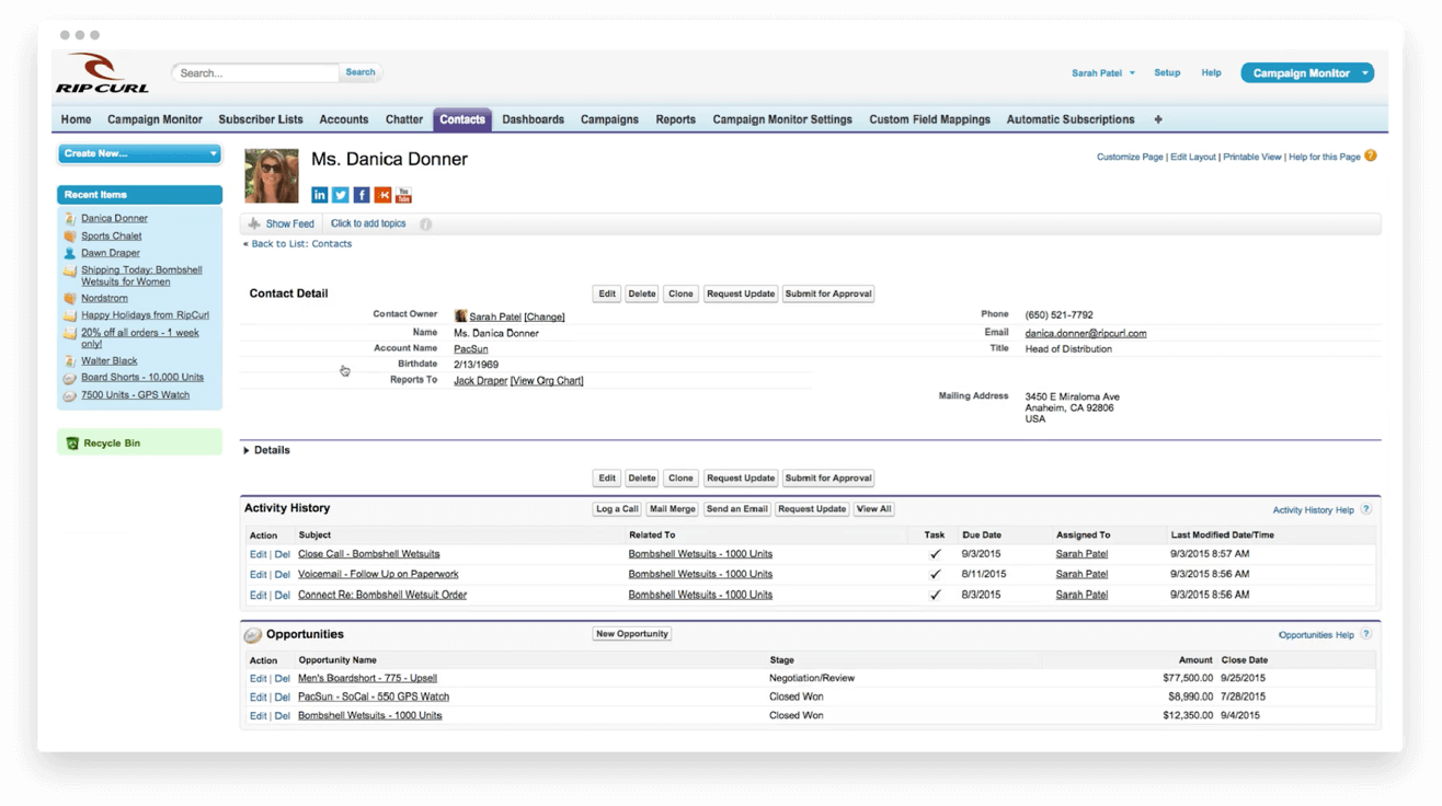 salesforce integration customer data example